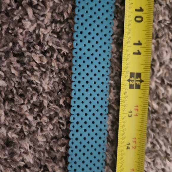 J.Crew Scalloped Perforated Leather Belt Turquoise - Picture 6 of 11